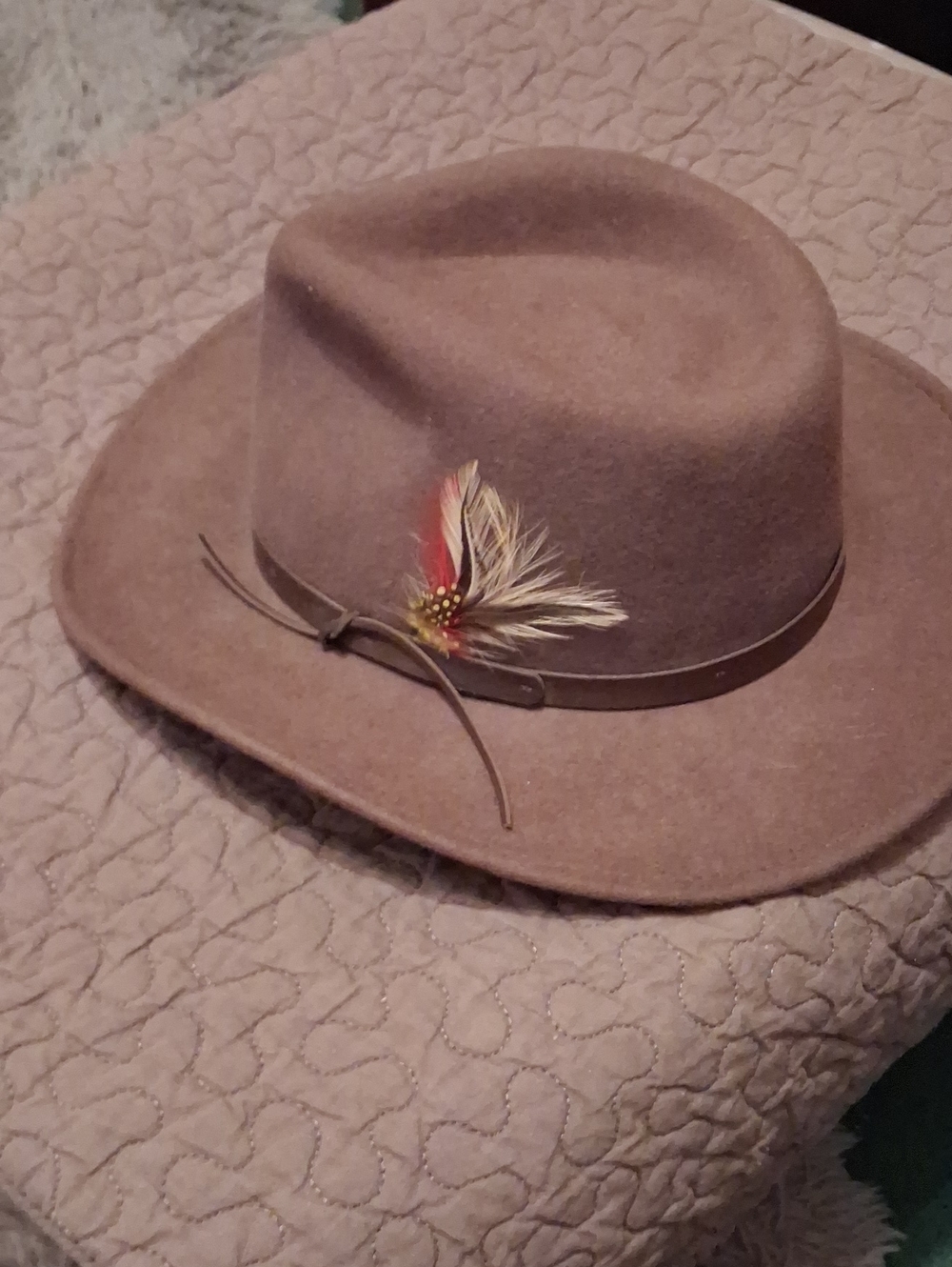 Scala  Felt Fedora Hat with Feather Accent Sz X Large